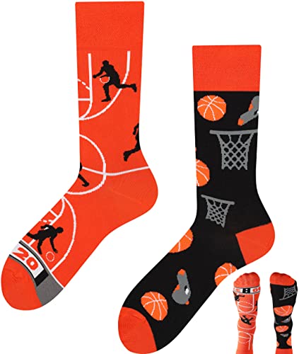 TODO Lustige Socken Herren und Damen, Coole Socken mit Motiv - Bunte, Mehrfarbige, Verrückte (39-42, Basketball) von TODO