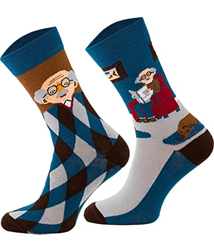 TODO Lustige Socken Herren und Damen, Coole Socken mit Motiv - Bunte, Mehrfarbige, Verrückte (39-42, Opa) von TODO