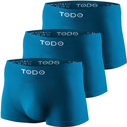 TODO Sport Boxershorts Herren (3er Pack) Elastisch Sportunterwäsche Boxer Männer, Atmungsaktiv, Leicht, ohne Scheuern (Petrolio, L/XL) von TODO