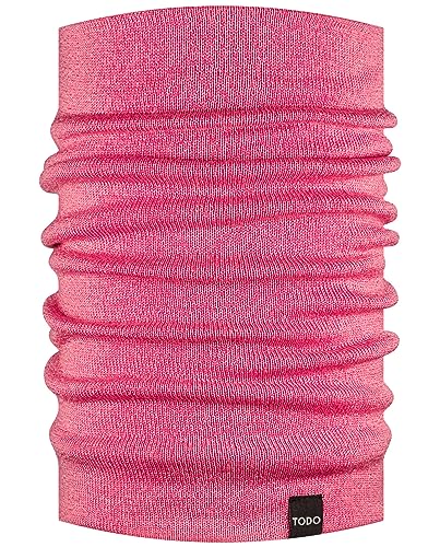 TODO Warme 100% Merino Schlauchschal Herren und Damen. Wolle, Atmungsaktiv Merino Halstuch Herren Merinowolle (100% Merino Schal, Fuxia) von TODO