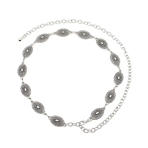 TOFBS Kettengürtel Für Damen Taille Kette Körperschmuck Bauchkette Körperschmuck Strand Gürtel für Frauen und Mädchen Körper Kette Taillenkette Silber Waist Chain für Kleid Jeans (Silber#7) von TOFBS