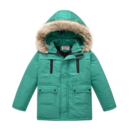 TOKYMOON Kinder Winterjacke Mädchen Jungen Reißverschluss Fleece Parka Outdoor Mantel Lang Kapuzenjacke Winter Warm Steppjacke Wintermantel mit abnehmbare Fellkapuze Winterjacke Grün 150 TOKYMOON Kinder Winterjacke Mädchen Jungen Reißverschluss Fleece Parka Outdoor Mantel Lang Kapuzenjacke Winter Warm Steppjacke Wintermantel mit abnehmbare Fellkapuze Winterjacke Grün 150 von TOKYMOON
