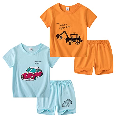 TOKYMOON Schlafanzug Dinosaurier Jungen Kurz Short Pyjama Set Basic T-Shirts Hosen für Baby-Jungen Mädchen Schlafanzug Zweiteilig Jungen Kurzarm Kinder Pyjama Set Auto + Bagger 110 TOKYMOON Schlafanzug Dinosaurier Jungen Kurz Short Pyjama Set Basic T-Shirts Hosen für Baby-Jungen Mädchen Schlafanzug Zweiteilig Jungen Kurzarm Kinder Pyjama Set Auto + Bagger 110 von TOKYMOON