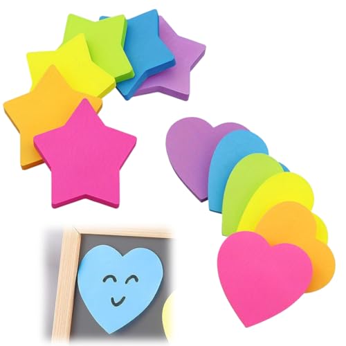Farbige Haftnotizen, 6 Blöcke Herzform, Süße Haftnotizen, 6 Blöcke Farbig Pentagramm Notizblöck Super Sticky Notes, Haftnotizen lustig, Sticky Notes pastell, Notizzettel Klebend zum Markieren Farbige Haftnotizen, 6 Blöcke Herzform, Süße Haftnotizen, 6 Blöcke Farbig Pentagramm Notizblöck Super Sticky Notes, Haftnotizen lustig, Sticky Notes pastell, Notizzettel Klebend zum Markieren von TOLVUNZ