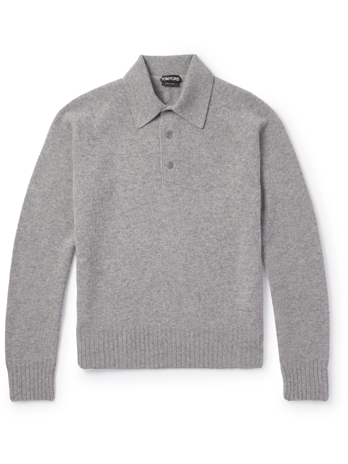 TOM FORD - Brushed Cashmere Polo Shirt - Men - Gray - IT 46 von TOM FORD