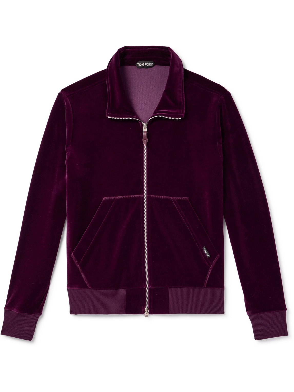 TOM FORD - Cotton-Blend Velour Track Jacket - Men - Purple - IT 48 von TOM FORD