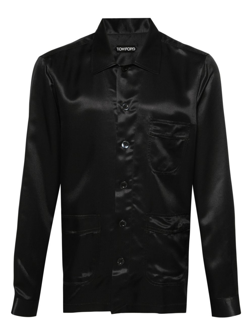 TOM FORD Pyjama-Hemd aus Seidentwill - Schwarz von TOM FORD