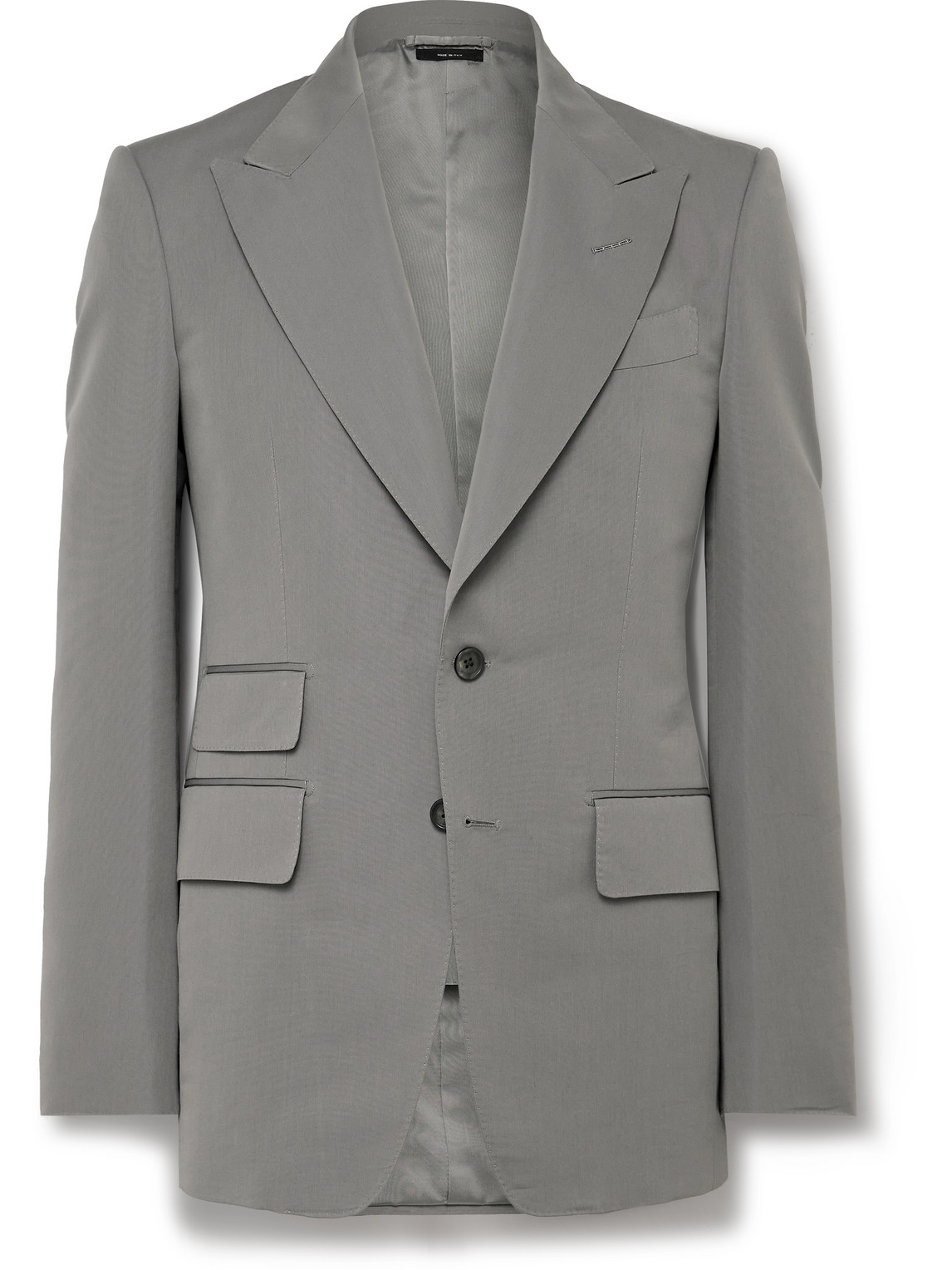 TOM FORD - Shelton Slim-Fit Cotton and Silk-Blend Poplin Suit Jacket - Men - Gray - IT 56 von TOM FORD