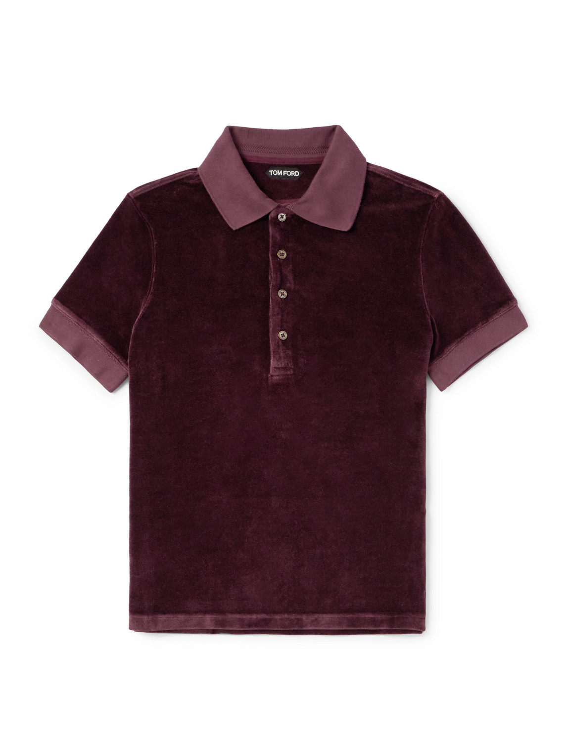 TOM FORD - Velour Polo Shirt - Men - Purple - IT 56 von TOM FORD