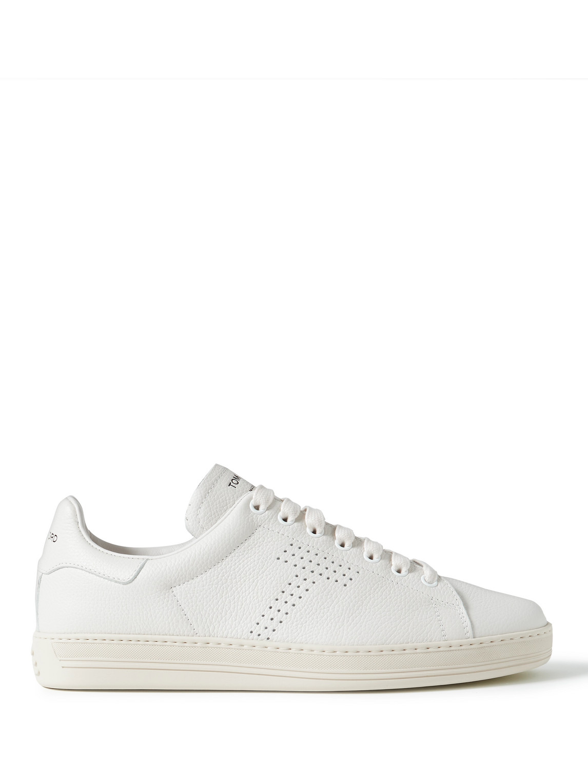 TOM FORD - Warwick Perforated Full-Grain Leather Sneakers - Men - Neutrals - UK 8 von TOM FORD