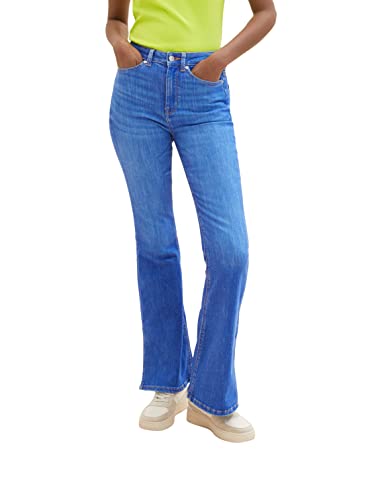 TOM TAILOR Denim Damen Jeanshose mit Schlag 1035422, 10152 - Mid Stone Bright Blue Denim, 31 von TOM TAILOR Denim