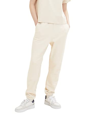 TOM TAILOR Denim Damen 1035804 Basic Jogginghose, 10336-Light Cashew Beige, M von TOM TAILOR Denim