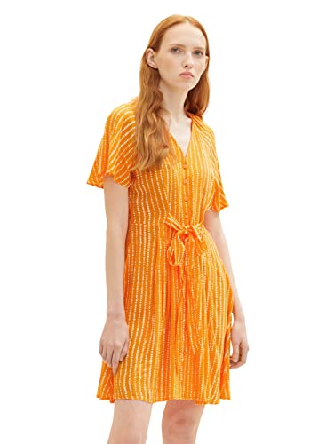 TOM TAILOR Denim Damen 1036602 Kleid mit Flügelärmeln & Bindegürtel, 31713-Mango Batik Vichy Print, M TOM TAILOR Denim Damen 1036602 Kleid mit Flügelärmeln & Bindegürtel, 31713-Mango Batik Vichy Print, M von TOM TAILOR Denim