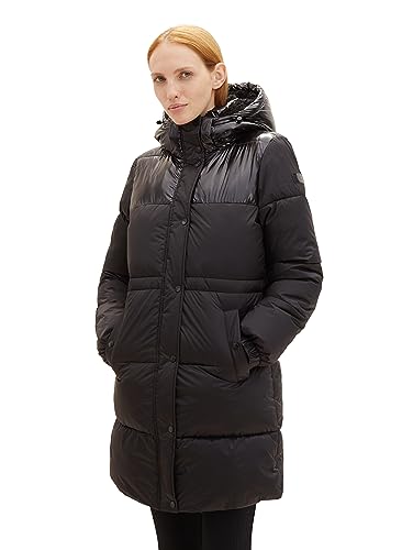 TOM TAILOR Denim Damen 1038687 Shiny-Steppmantel mit Abnehmbarer Kapuze, 14482-deep Black, XXL TOM TAILOR Denim Damen 1038687 Shiny-Steppmantel mit Abnehmbarer Kapuze, 14482-deep Black, XXL von TOM TAILOR Denim