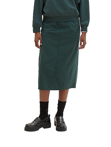 TOM TAILOR Denim Damen Cargo Midi Rock, huntsman green, XS von TOM TAILOR Denim