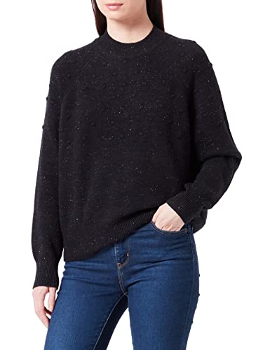 TOM TAILOR Denim Damen Strickpullover mit Punkten 1034565, 14482 - Deep Black, L von TOM TAILOR Denim