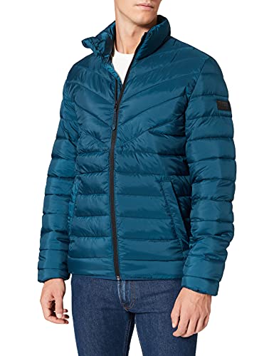 TOM TAILOR Denim Herren Gesteppte Lightweight Jacke aus recyceltem Polyamid 1026545, 13183 - Dark Petrol, S von TOM TAILOR Denim