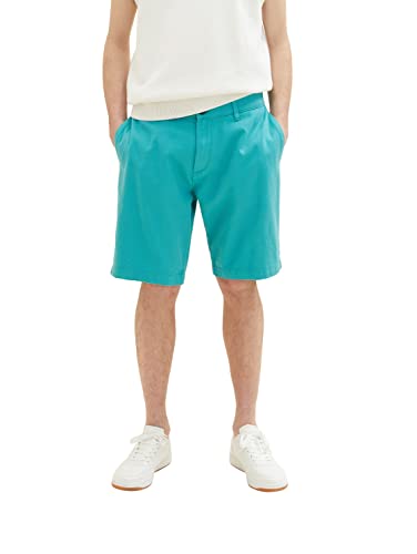 TOM TAILOR Denim Herren Regular Fit Chino Shorts, 31044 - deep Turquoise, L von TOM TAILOR Denim