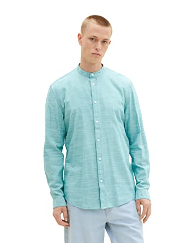 TOM TAILOR Denim Herren 1038594 Basic Hemd, 31867-Turquoise Chambray, L von TOM TAILOR Denim