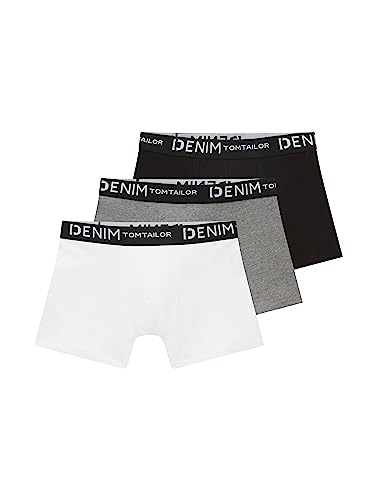 TOM TAILOR Denim Herren 1038850 Trunk Hipster Boxershorts im Triple-Pack mit Stretch, 10350-Heather Grey Melange, M (3er von TOM TAILOR Denim