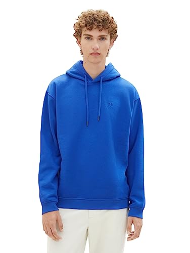 TOM TAILOR Denim Herren 1039425 Basic Hoodie mit Logo-Stickerei, 14531-shiny royal Blue, M von TOM TAILOR Denim