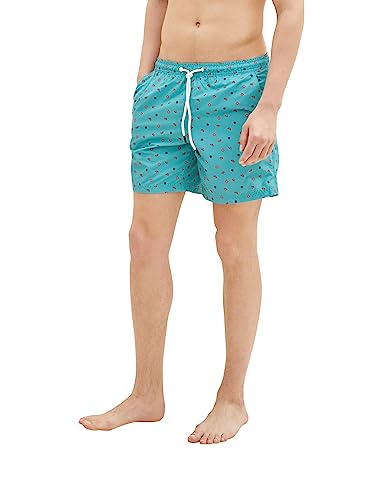 TOM TAILOR Denim Herren Badeshorts mit Muster 1035053, 31484 - green red melon sun print, XL von TOM TAILOR Denim