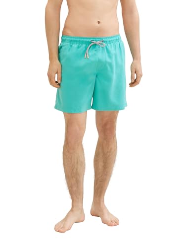 TOM TAILOR Denim Herren Basic Badeshorts mit Gummibund, dusty aqua, L von TOM TAILOR Denim