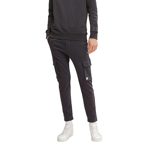 TOM TAILOR Denim Herren Cargo Jogginghose 1032791, 29476 - Coal Grey, L von TOM TAILOR Denim