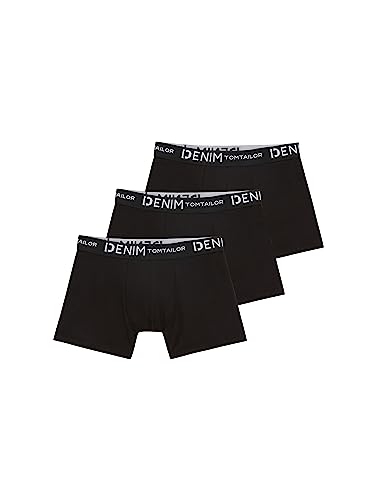 TOM TAILOR Denim Herren 1038850 Trunk Hipster Boxershorts im Triple-Pack mit Stretch, 29999-Black, M (3er von TOM TAILOR Denim