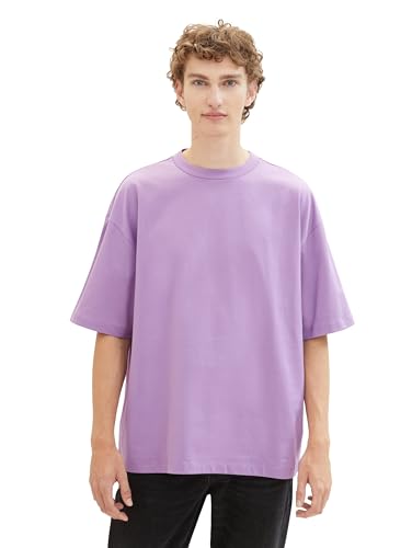 TOM TAILOR Denim Herren Oversize Basic T-Shirt, blurry purple, L von TOM TAILOR Denim