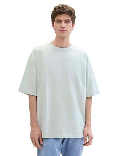 TOM TAILOR Denim Herren Oversize Basic T-Shirt, sea foam, L von TOM TAILOR Denim