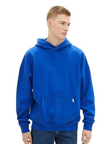 TOM TAILOR Denim Herren Oversize Hoodie Sweatshirt, shiny royal blue, XL von TOM TAILOR Denim