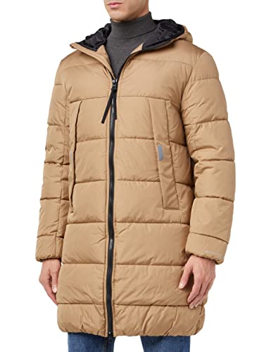 TOM TAILOR Denim Herren Puffer Parka mit Kapuze 1032430, 12912 - Splashed Clay Beige, L von TOM TAILOR Denim