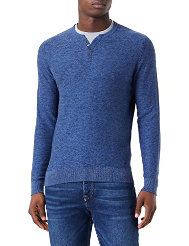 TOM TAILOR Herren Pullover mit Henley-Kragen 1034639, 30986 - sky captain mouline, XXL von TOM TAILOR Denim