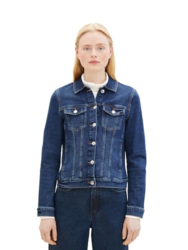 Tom Tailor Denim Damen Basic Jeansjacke, 10119 - Used Mid Stone Blue Denim, S von TOM TAILOR Denim