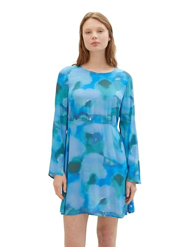 Tom Tailor Denim Damen Minikleid mit Muster, 34598 - Blue Mint Watercolor Print, XS Tom Tailor Denim Damen Minikleid mit Muster, 34598 - Blue Mint Watercolor Print, XS von TOM TAILOR Denim