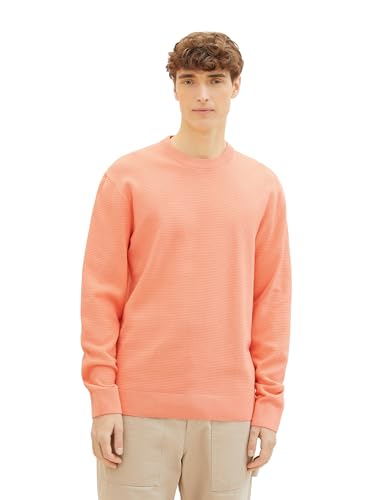 Tom Tailor Denim Herren Basic Strick-Pullover mit Struktur, 21237 - Clear Coral, S Tom Tailor Denim Herren Basic Strick-Pullover mit Struktur, 21237 - Clear Coral, S von TOM TAILOR Denim