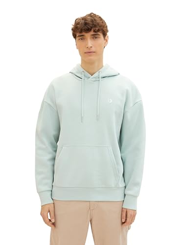 Tom Tailor Denim Herren Relaxed Fit Hoodie Sweatshirt mit Kängurutasche, 17549 - Sea Foam, M von TOM TAILOR Denim