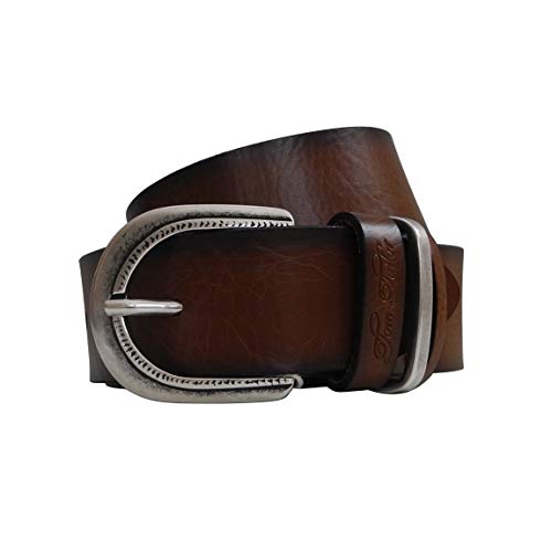 Damen-Gürtel Leder von Tom Tailor - Damenledergürtel Womans' belt aus Vollleder Metall Dornschließe (Cognac 75cm) - präsentiert von ZMOKA® von TOM TAILOR