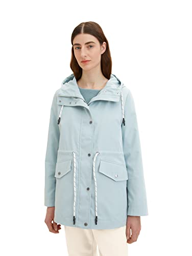 TOM TAILOR Damen 1035332 Parka Jacke mit Kapuze, 30463 - Dusty Mint Blue, S von TOM TAILOR