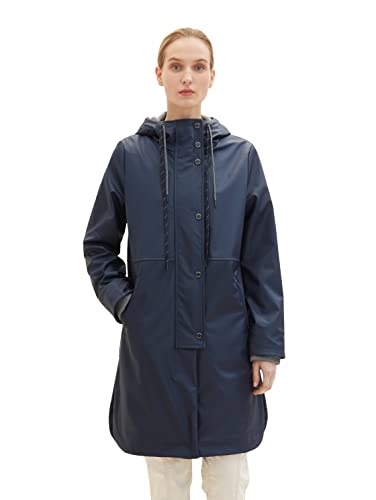 TOM TAILOR Damen 1036936 Regenmantel mit Kapuze, 10668 - Sky Captain Blue, S von TOM TAILOR