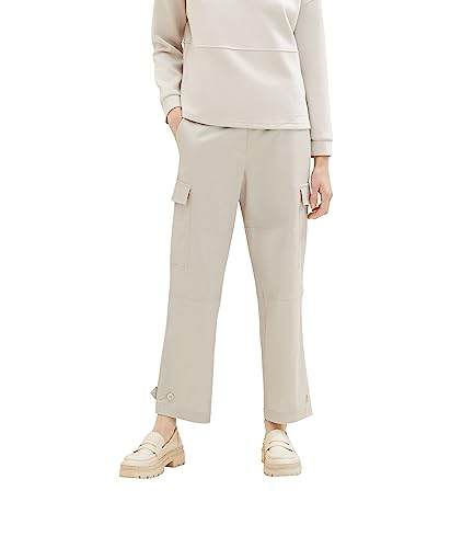 TOM TAILOR Damen 1038009 Barrel Fit Cargo Hose, 16339-clouds Grey, 38/28 von TOM TAILOR