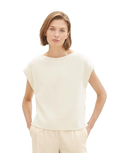 TOM TAILOR Damen 1038698 Basic Pullunder Weste, 10354-Soft Beige Solid, XL TOM TAILOR Damen 1038698 Basic Pullunder Weste, 10354-Soft Beige Solid, XL von TOM TAILOR