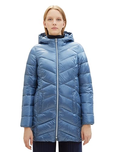 TOM TAILOR Damen Lightweight Steppmantel mit Kapuze, 31653 - Coronet Blue, XS von TOM TAILOR