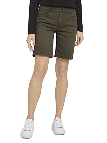 TOM TAILOR Damen Alexa Slim Bermuda Shorts 1025575, 10669 - Grape Leaf Green, 29 von TOM TAILOR