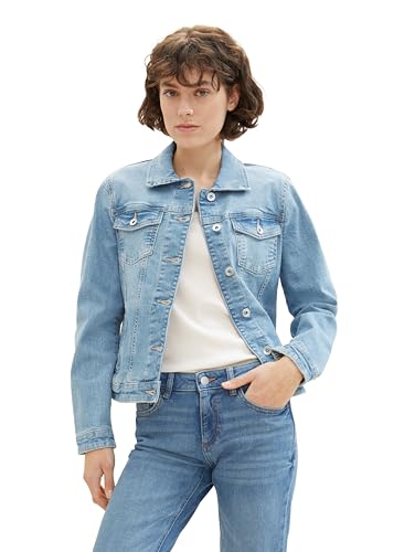 TOM TAILOR Damen Basic Jeansjacke, 10142 - Light Stone Blue Denim, XXXL von TOM TAILOR