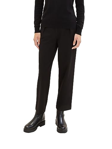 TOM TAILOR Damen Barrel Leg Hose, deep black, 36/30 von TOM TAILOR