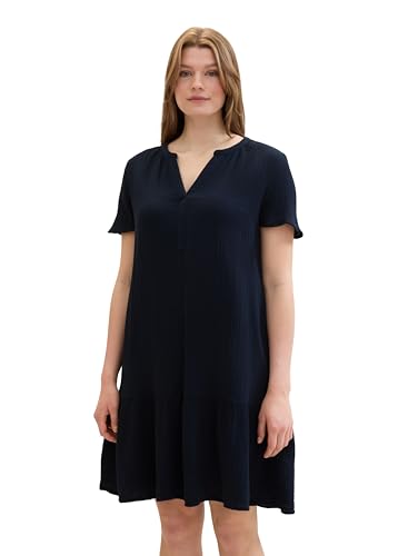 TOM TAILOR Damen Plussize Kurzes Kleid , sky captain blue, 50 von TOM TAILOR