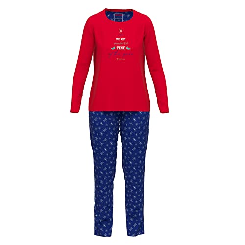 TOM TAILOR Damen Pyjama Rundhals, offen, X-Mas Print,38 von TOM TAILOR