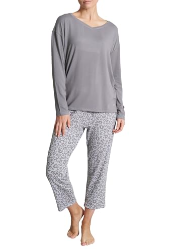 TOM TAILOR Damen Pyjama grau Bedruckt 38 von TOM TAILOR